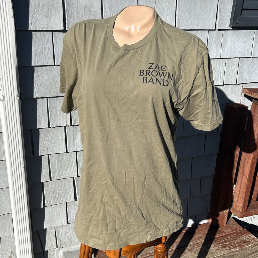 Zac Brown Band Men's Khaki Tee- Tour 2024- Large